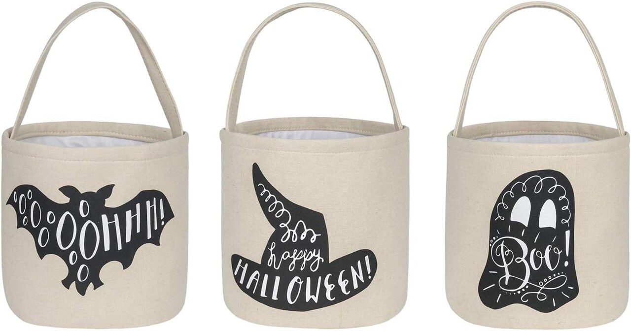 3 Pcs Halloween Trick or Treat Bucket (Magic Hat, Ghost, Bat)